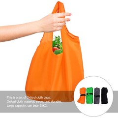 1Set Reusable Oxford Cloth Shopping Bag Foldable Grocery Bag Large Capacity