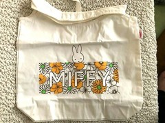 Japan MIFFY eco bag floral pattern vertical 14in 35cm horizontal 15in 38cm