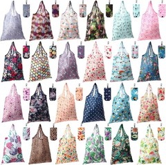 24 Pcs Foldable Reusable Shopping Bag Recycle Travel Grocery Bag Fold to Pocket