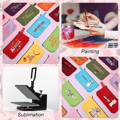 Reginary 60 Pieces Canvas Makeup Bags Bulk Cute Travel 7.5 x 5 x 2 Inch