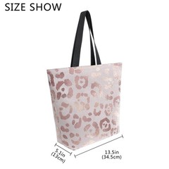 Leopard Canvas Tote Bag Large Grocery Bag Reusable Beach Shopping Bag Heavy D…