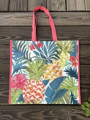 Home Goods Shopping Bag Colorful PINEAPPLES 🍍 Floral Pretty! NEWfree✈️