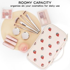 Relavel Makeup Bag, Small Bag for Women, Travel MEDIUM, 01B-Strawberry