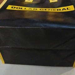 Dollar General Foldable Reusable Shopping Bag Black Yellow Non-woven Fabric
