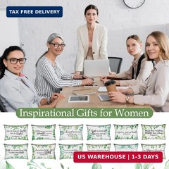 Geelin 24 Pcs Christian Gifts Bulk for Women 12 Green Leaf Religious Canvas Make
