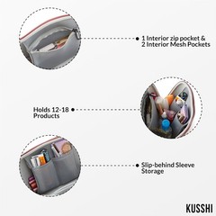 KUSSHI Neoprene Makeup Bag – Washable for Stress Free Mauve/Stone