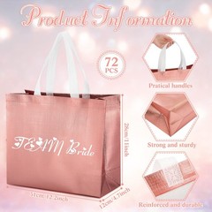 72 Pack Reusable Gift Bags with Handles Large Glossy Reusable Grocery Tote Ba…