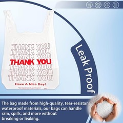 Versatile 100PCS White Plastic Shopping Bags – Ideal for Grocery and More