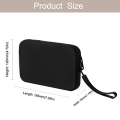 WHHJM Small Silicone Multifunctional Essential Bag Portable Travel Black