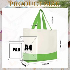 12 Pack Canvas Tote Bags Bulk 18.5 x 15 Inch Reusable Grocery Shopping Bags T…