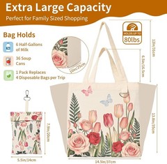 Large Canvas Grocery Tote Bag 1 3 Pack Heavy Duty Cotton Canvas Totes Washable 2