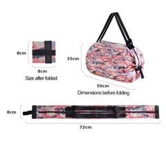Reusable Foldable Shopping Bag Pink Waterproof Oxford Cloth Travel Beach Bag