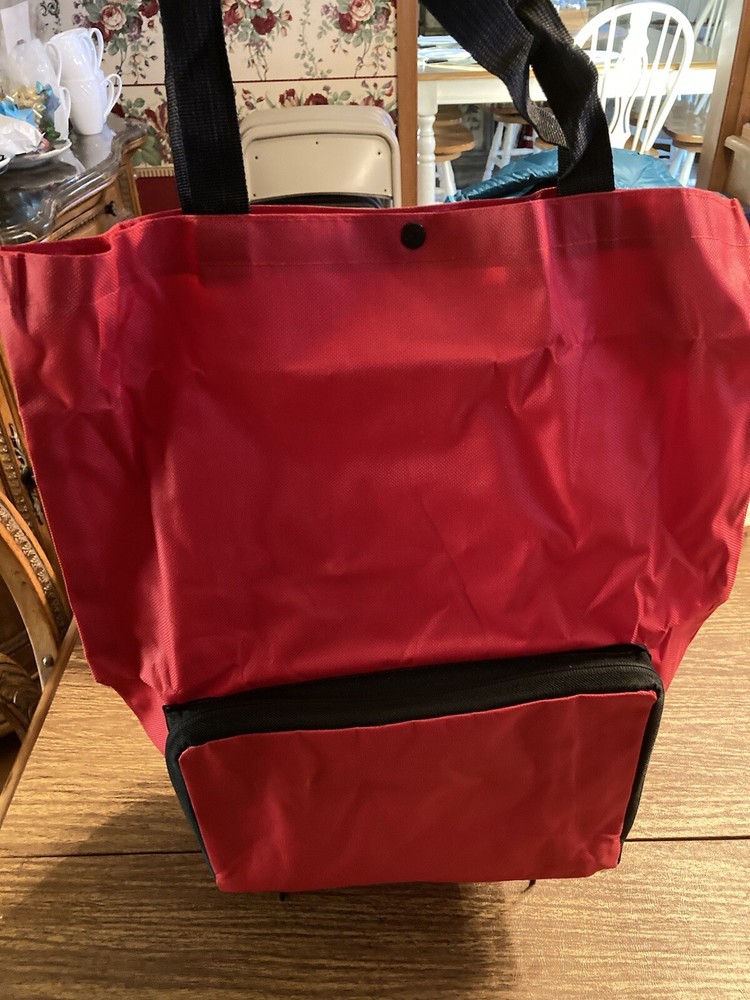 Folding Shopping Cart Reusable Grocery Shopping Eco Trolley Bag with Wheels