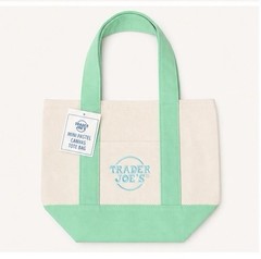 Trader Joe’s Mini Pastel Canvas Tote Bag Multicolor 13x10x6 in, 17 in H