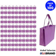 100 Non-Woven Shopping Bags Reusable Gift & Promotional Bag Wholesale In Purple