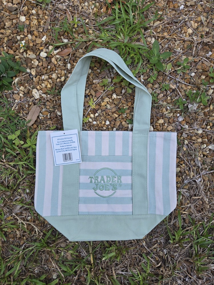 Trader Joe’s Mini Pastel Mint Green Reusable Canvas Tote Bag
