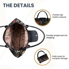 Tapestry Foldable Tote Bag Reusable Shopping Bag Grocery Bag in Morning Garde…