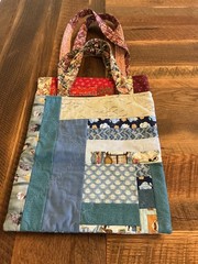Set of 2 Homemade Quilted Shopping Totes