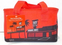 Combo Trader Joe’s Cotton Canvas Cheese Tote & Red 1.5 gal Lunch Bag