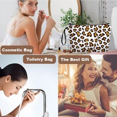 JIEXAGEZOS Personalized leopard print Makeup Bag black-large, Leopard Pattern