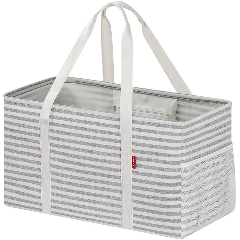 Extra Large Wire Frame Utility Tote Bag Foldable Reusable Grocery Beach Car Bag