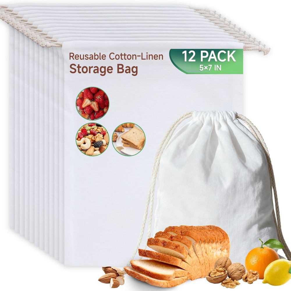 Simple&Opulence 12-Pack 5” x 7” Linen Cotton S-5” x (12-Pack), White