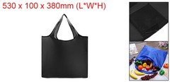 Reusable Grocery Bags, 1Pcs Washable Shopping Totes with Handles (Black)
