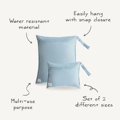 Set of 2 Wet Bags | Large & Small Storage | Zippered Pockets