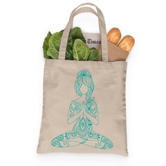 Yoga Namaste Tote, Grocery Tote, 100% Cotton Canvas Premium Tote