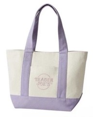 Trader Joe’s Lavender Purple Large Canvas Tote Bag Spring 2026