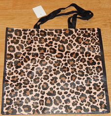 REUSABLE SHOPPING TRAVEL TOTE BAG LEOPARD PRINT ECO FRIENDLY BURLINGTON NEW