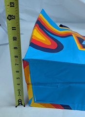 ALDI Reusable Grocery Shopping Bag Retro Colorful Rainbow Waves Eco-Friendly Lar
