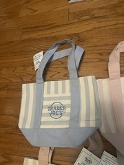 Trader Joe Limited 2026 Spring Striped Mini Tote Bag Lot of All Four Color