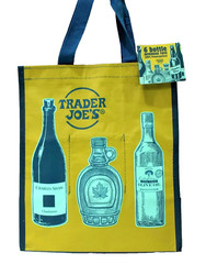 NWT Trader Joes Reusable Shopping Bag 6 Wine, Beverage Bottle Tote FREE Shipping
