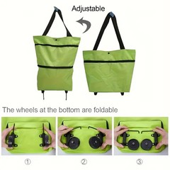 Foldable Shopping Trolley Tote Grocery Bags Shopping Cart Portable With Wheels