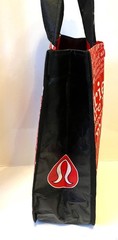Lululemon Reusable Plastic Shopping Tote Bag Red Black & White Small 11″x 9″x4″