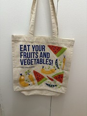 Eat Your Fruits and Vegetables Graphic Tote Bag Reusable Grocery Bags New