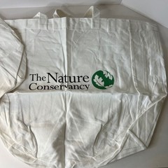 The Nature Conservancy Tote Bags 1 Large 1 Small White Canvas NWT Eco Friendly