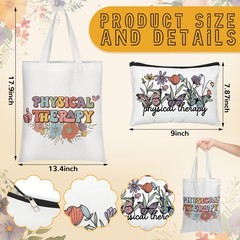 2 Pcs Physical Therapy Gifts for Women, Retro Floral Canvas Tote Bag with Mak…