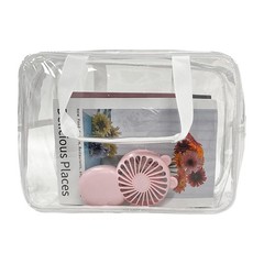 TotePrint Large Clear Transparent Gift Pouch Wash 11.81*8.27*5.12inch, clear