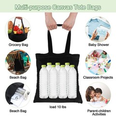 Roowest 120 Pieces Cotton Tote Bag Bulk 15 x 16 Inch Blank Canvas Tote Bags R…