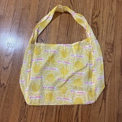 Free People Linen Cloth Lightweight Shopping Tote Bag Yellow Pink Boho