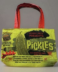 Trader Joe’s Cotton PICKLES IN A JAR Canvas Tote Reusable Grocery Bag Limited