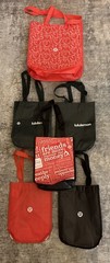 Lot Of 6 Lululemon Reusable Bags 1 Large 5 Small Black Red Green White