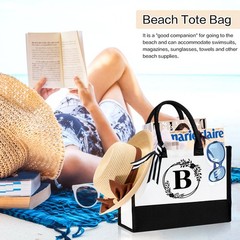 FODIENS 12 Pack Canvas Tote Bag for Women, Personalized Blank Beach Bag with …