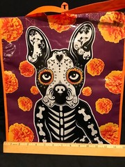 French Bulldog Puppy Reusable Shopping Grocery Gift Bag Approx. 5 3/4 x 13 x 14″