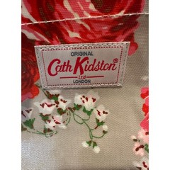 Cath Kidston London Gray Floral Rose Pattern Vinyl Tote Bag Small Size Casual