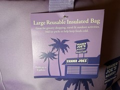 💜Trader Joe’s Purple Rain Tote Cooler Bag Periwinkle Lavender