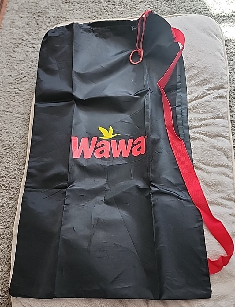 New WAWA Reusable Black Drawstring/Laundry Bag w/Over the Shoulder 33″ x 20″
