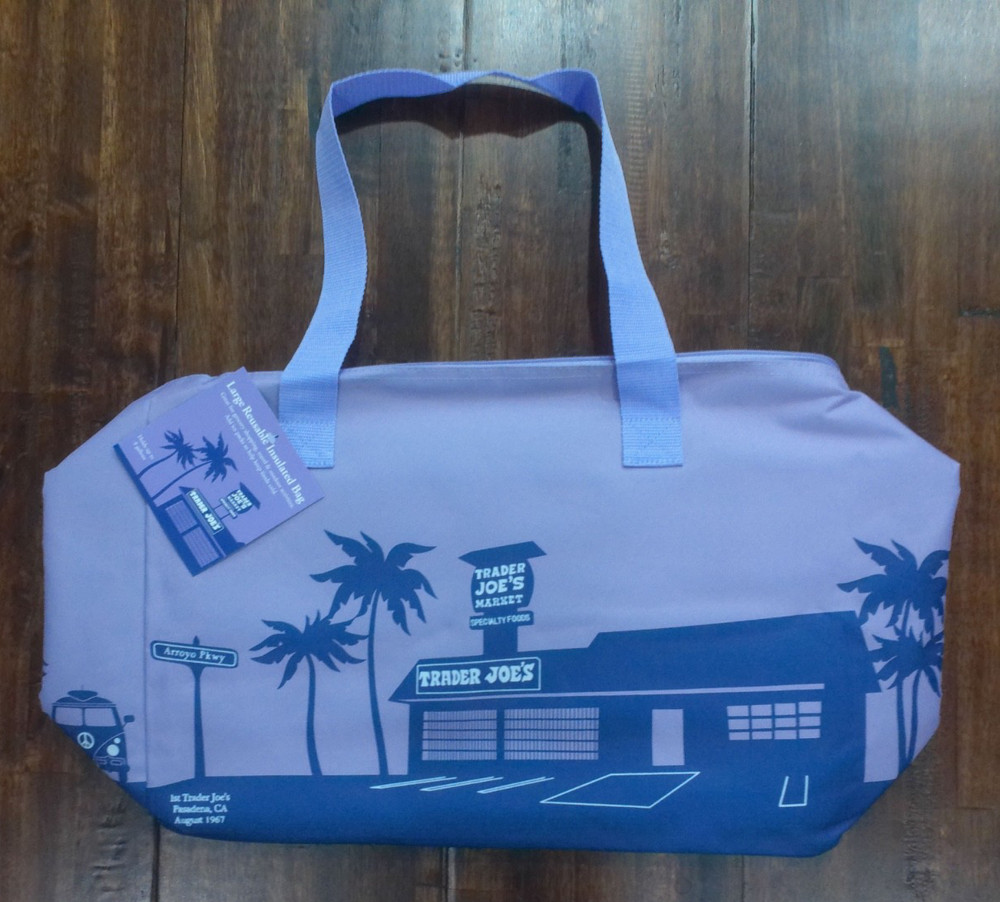 TRADER JOE’S NEW SPRING 2026 LARGE PURPLE REUSABLE INSULATED BAG up to 8 gallon